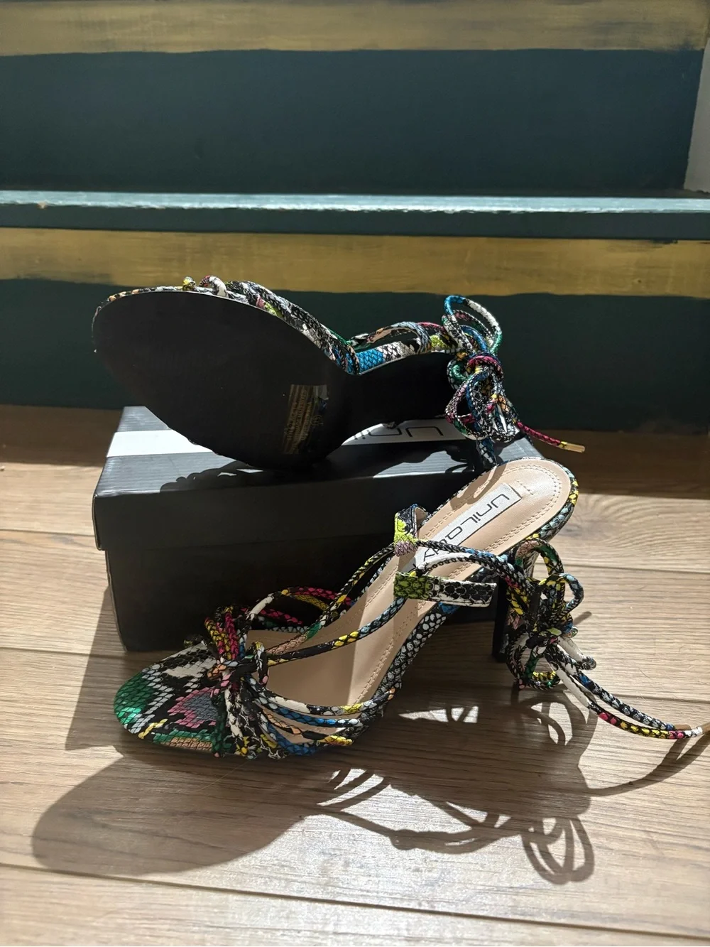 Multicolor Braided Strappy High Heel Sandals - Women